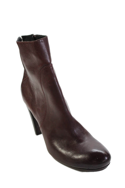 Alberto Fermani Women's Pointed Toe Leather Ankle Boots Burgundy Size 41