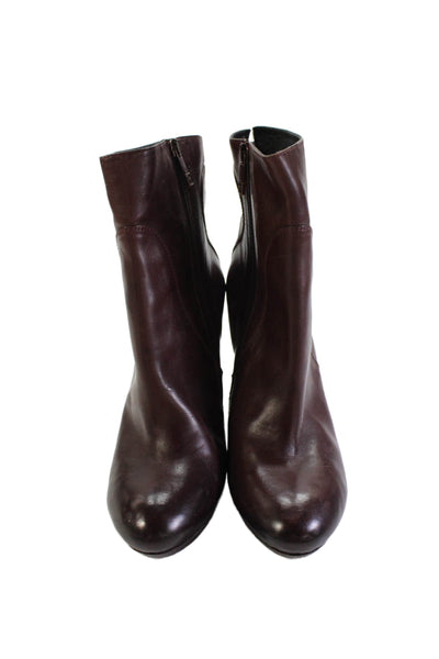 Alberto Fermani Women's Pointed Toe Leather Ankle Boots Burgundy Size 41