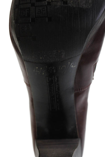 Alberto Fermani Women's Pointed Toe Leather Ankle Boots Burgundy Size 41