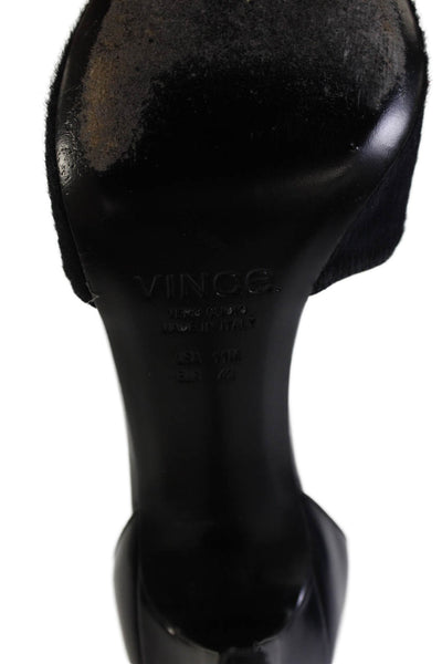 Vince Women's Pointed Toe Leather Slip-On Stiletto Navy Blue Pumps Size 11