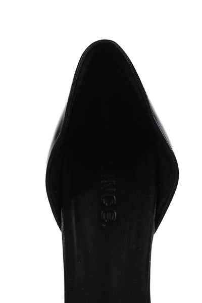 Vince Women's Pointed Toe Leather Slip-On Stiletto Navy Blue Pumps Size 11