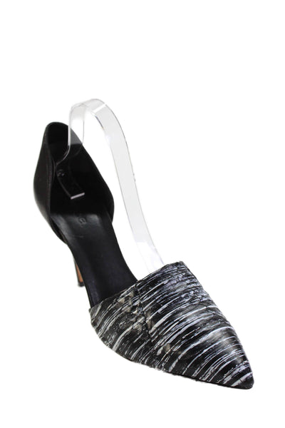 Vince Women's Pointed Toe Slip-On Stiletto Sandals Black Size 11