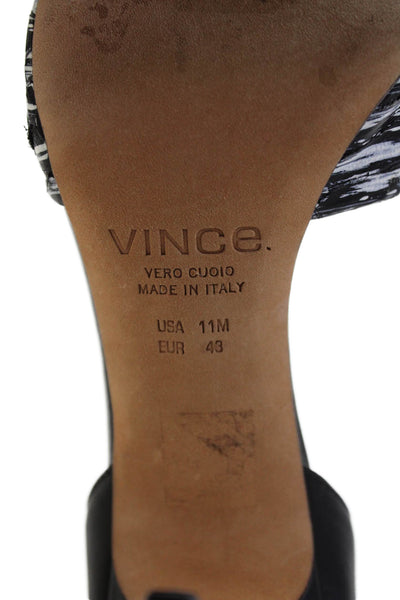 Vince Women's Pointed Toe Slip-On Stiletto Sandals Black Size 11