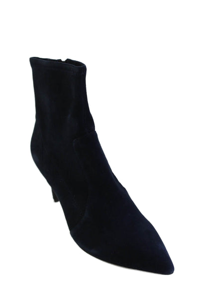 Charles David Women's Pointed Toe Suede Leather Ankle Boots Blue Size 11