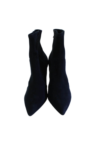 Charles David Women's Pointed Toe Suede Leather Ankle Boots Blue Size 11