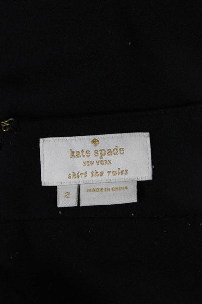 Kate Spade New York Women A-Line Skirt Black Size 2