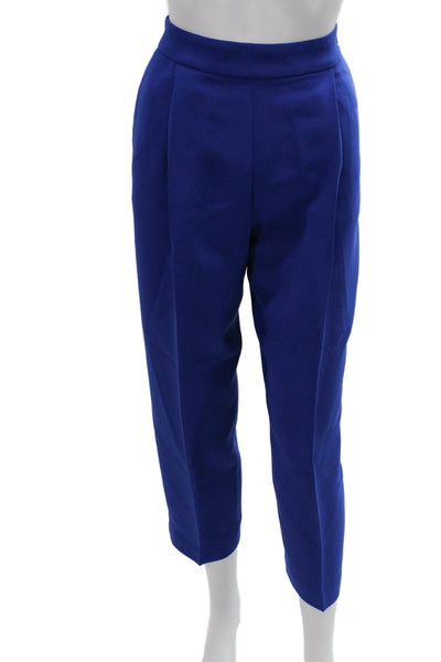 Carolina Herrera Womens Cropped Ankle Dress Pants Blue Size 0
