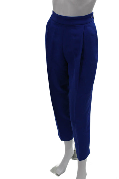 Carolina Herrera Womens Cropped Ankle Dress Pants Blue Size 0