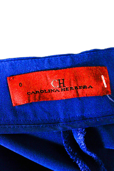 Carolina Herrera Womens Cropped Ankle Dress Pants Blue Size 0