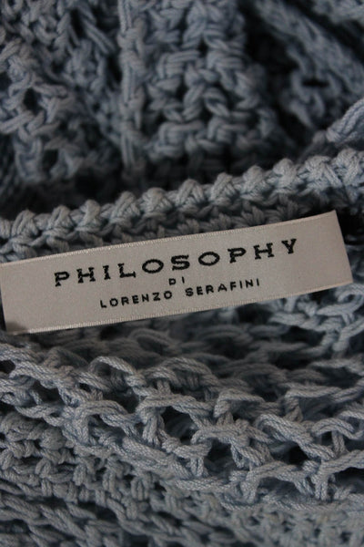 philosophy Women Pullover Sweater Light Blue Cotton Crewneck Longsleeve Size S
