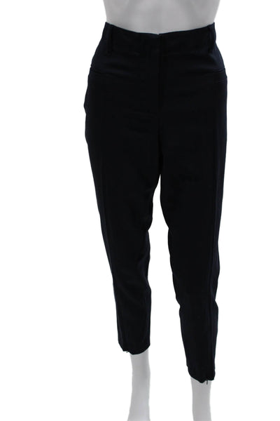 Giorgio Armani Women Ankle Cropped Dress Pants Dark Blue Wool Zip Size 30