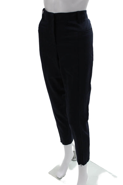 Giorgio Armani Women Ankle Cropped Dress Pants Dark Blue Wool Zip Size 30