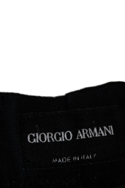 Giorgio Armani Women Ankle Cropped Dress Pants Dark Blue Wool Zip Size 30