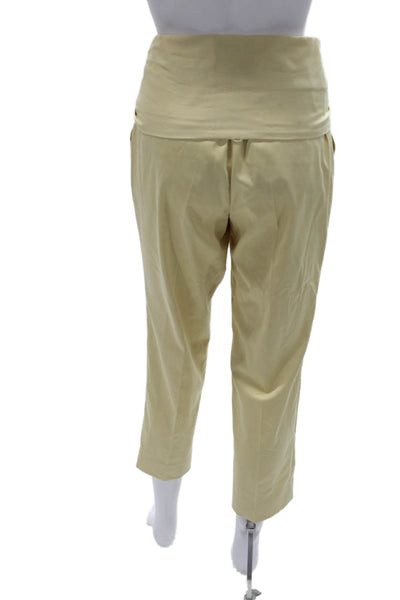 Barneys New York Women Cropped Paperbag Tie Waist Pants Beige Size 38