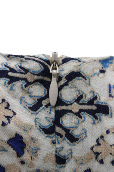 Lavender Brown Womens Tank Dress Beige Geometric Rayon Sleeveless Short Size XS