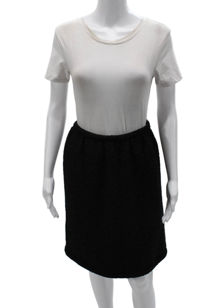 Ralph Lauren Collection Womens A-Line Wool Skirt Black Solid Size M