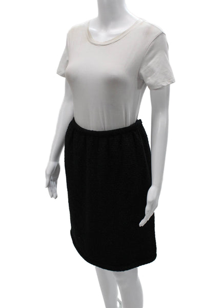 Ralph Lauren Collection Womens A-Line Wool Skirt Black Solid Size M