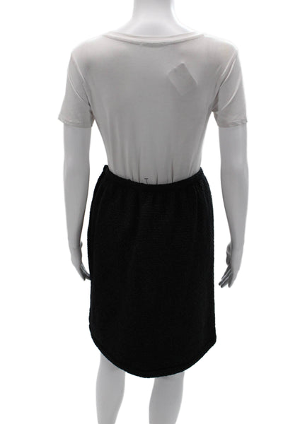 Ralph Lauren Collection Womens A-Line Wool Skirt Black Solid Size M