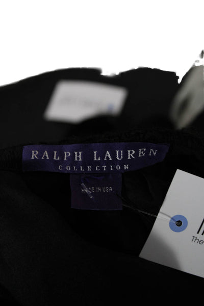 Ralph Lauren Collection Womens A-Line Wool Skirt Black Solid Size M