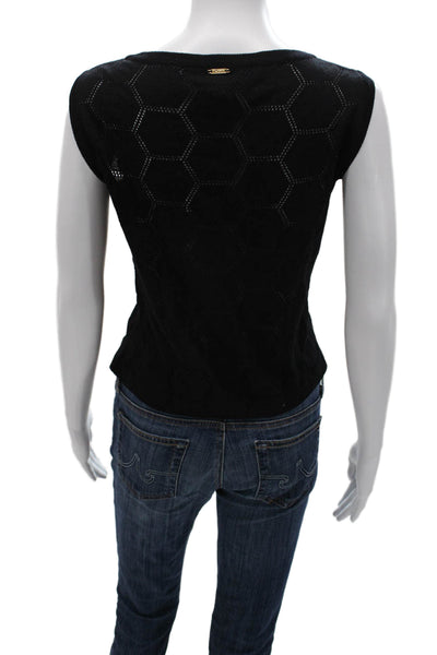 St. John Sport By Marie Gray Women Tank Black Geometric Wool Rayon Size S