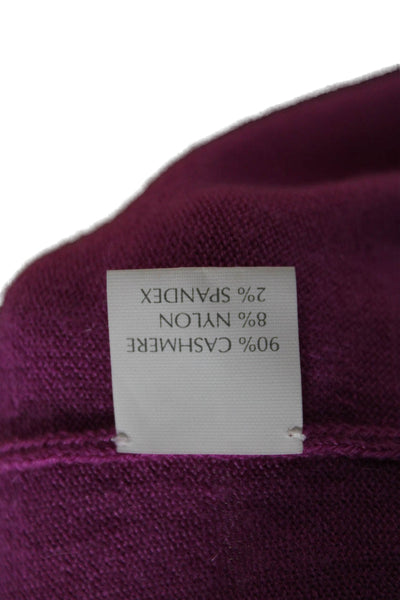 Tse Womens Basic Purple V Neck Short Sleeve T Shirt Linen Cotton Size S