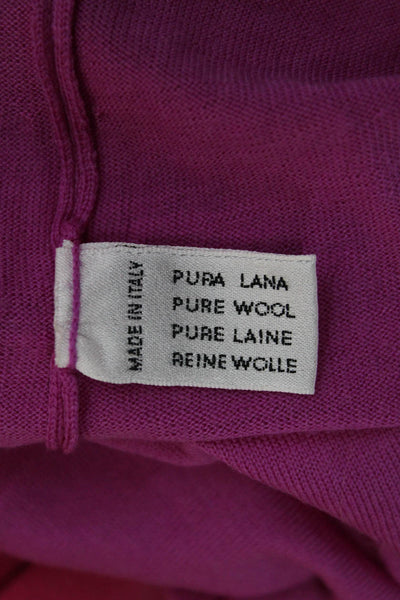 Tse Women Cardigan Purple 100% Extrafine Wool V-Neck Button Size S