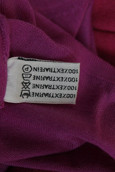 Tse Women Cardigan Purple 100% Extrafine Wool V-Neck Button Size S
