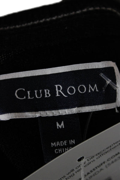 Club Room Womens Black Pullover Sweater Crew Neck Long Sleeve Size M