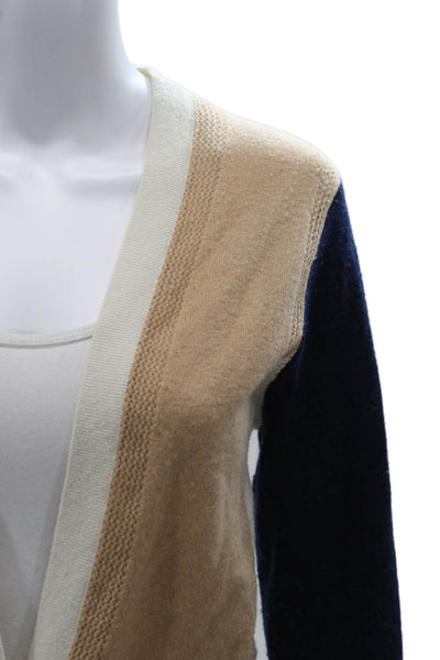 Vince Women Beige 100% Cashmere V-Neck Button Cardigan Long Sleeve Size M