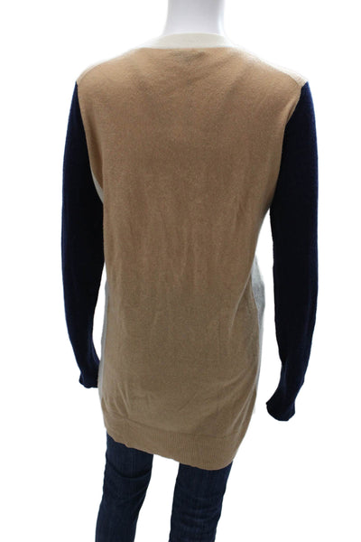 Vince Women Beige 100% Cashmere V-Neck Button Cardigan Long Sleeve Size M