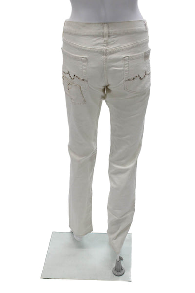 7 For All Mankind Women Designer White Low Rise Jeans 32in Size 30