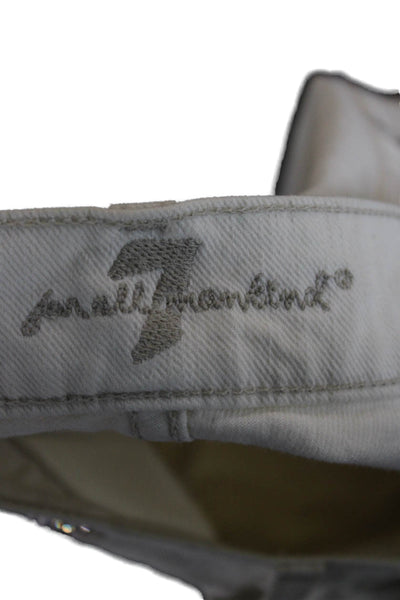 7 For All Mankind Women Designer White Low Rise Jeans 32in Size 30