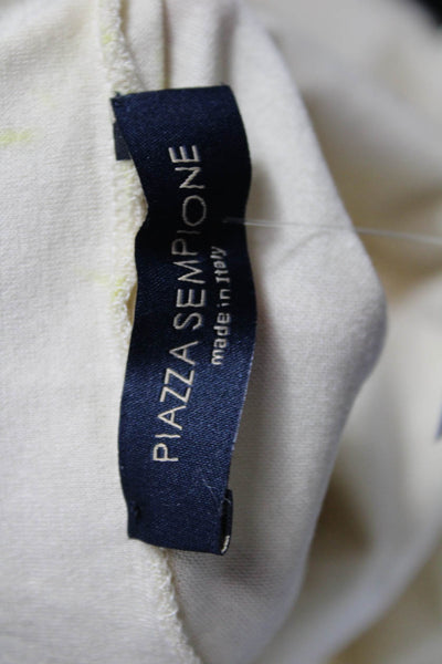 Piazza Sempione Women Basic Beige Mock Neck Long Sleeve Cotton Top Size 46