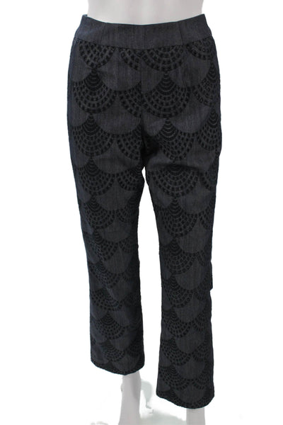 Kay Unger Womens Cropped Dress Pants Dark Gray Size 2