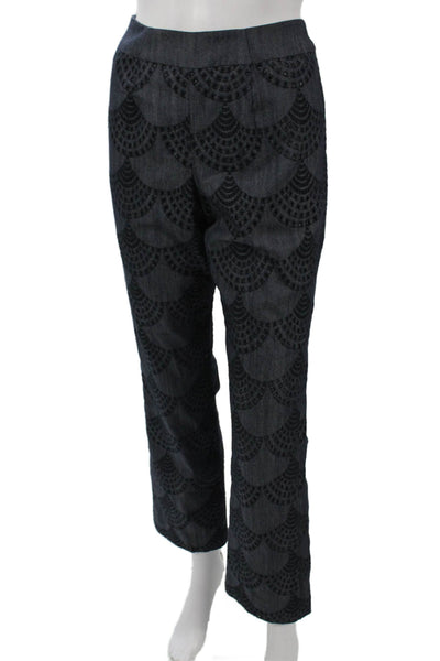 Kay Unger Womens Cropped Dress Pants Dark Gray Size 2