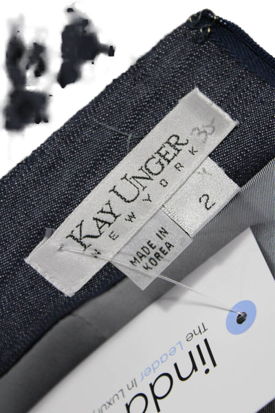 Kay Unger Womens Cropped Dress Pants Dark Gray Size 2