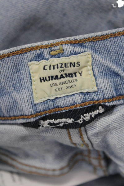 Citizens of Humanity Women Cropped High Rise Light Blue Jeans Size 26