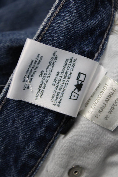 Edwin Womens Ankle Cropped Dark Blue Jeans High Rise Organic Cotton Size 25