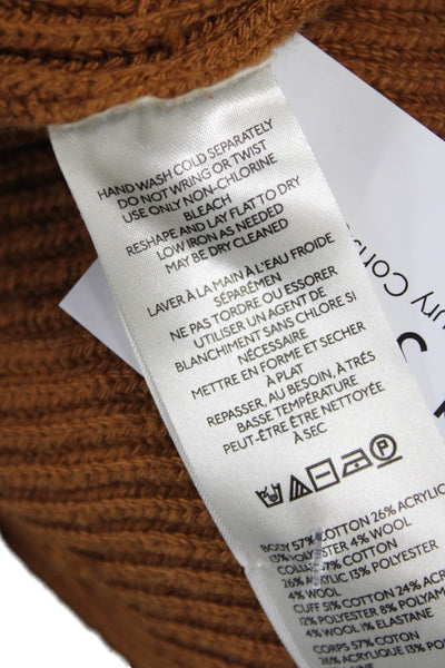 Maeve Anthropologie Womens Pullover Mock Neck Brown Long Sleeve Sweater Size S
