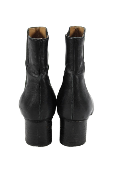 Isabel Marant Womens Leather Stretch Inset Cap Toe Ankle Boots Black Size 36 6