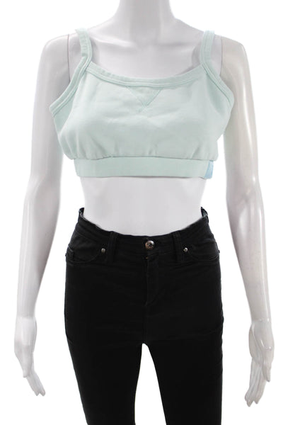 Savage x Fenty Women Cropped Light Blue Silk Viscose Tank Size 12