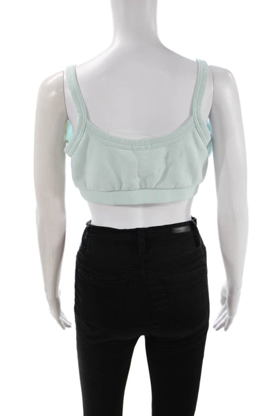 Savage x Fenty Women Cropped Light Blue Silk Viscose Tank Size 12