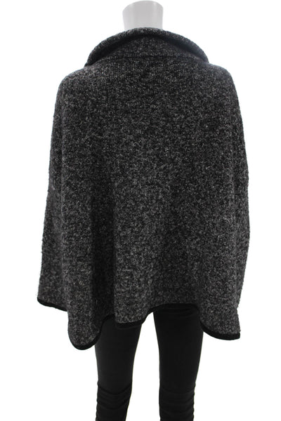 Line Unisex Pullover Mock Neck Sweater Dark Gray Zip Long Sleeve Size XS