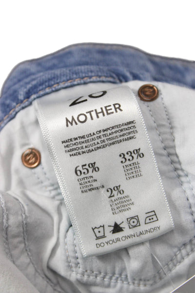 Mother Womens Cropped Skinny Jeans Light Blue Low Rise Size 26