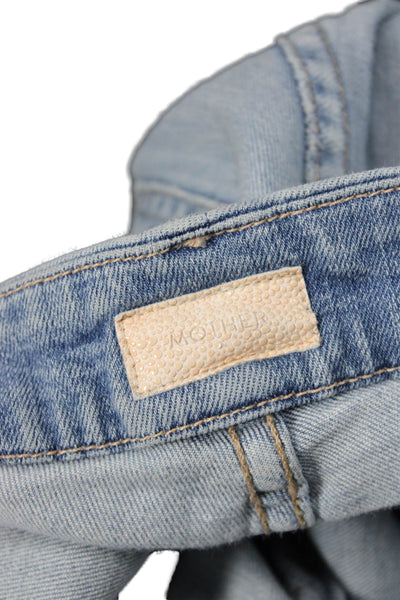 Mother Womens Cropped Skinny Jeans Light Blue Low Rise Size 26