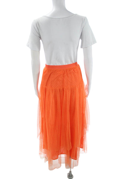 Anthropologie Women Maxi Pettiskirt Orange 100% Polyester Solid Size XS