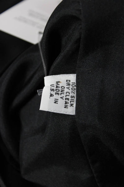 Mayle Women Silk Black Shirt Dress Square Neck Short Sleeve Knee Length Size 2