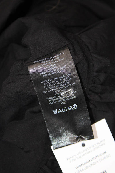 Maeve Anthropologie Women Black Mini Dress 100% Cotton Above Knee Zip Size 2P