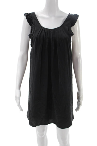 Comptoir Des Cotonniers Women Black Shift Tank Dress 100% Cotton Size 36
