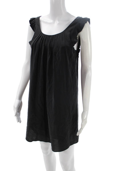 Comptoir Des Cotonniers Women Black Shift Tank Dress 100% Cotton Size 36